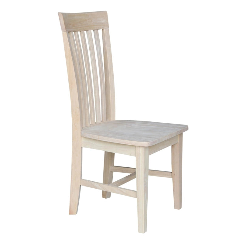 Chaises de salle à manger hautes de style Mission en bois massif, lot de 2