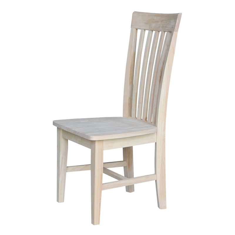 Chaises de salle à manger hautes de style Mission en bois massif, lot de 2