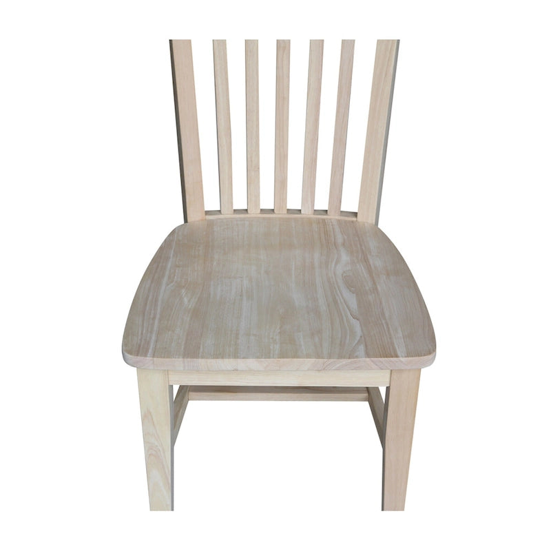 Chaises de salle à manger hautes de style Mission en bois massif, lot de 2