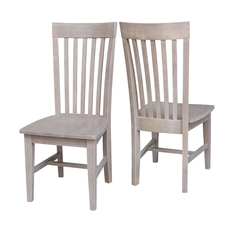 Chaises de salle à manger hautes de style Mission en bois massif, lot de 2