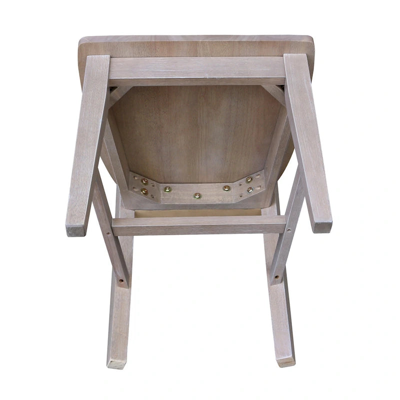 Chaises de salle à manger hautes de style Mission en bois massif, lot de 2