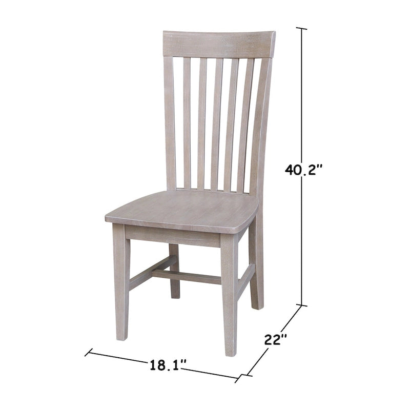 Chaises de salle à manger hautes de style Mission en bois massif, lot de 2