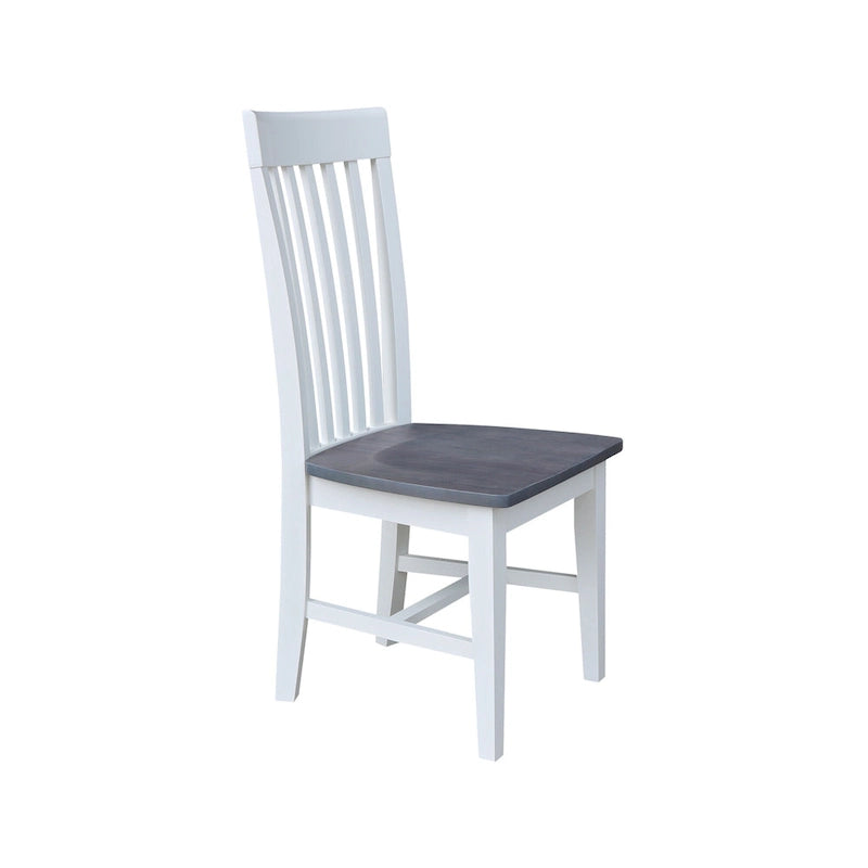 Chaises de salle à manger hautes de style Mission en bois massif, lot de 2