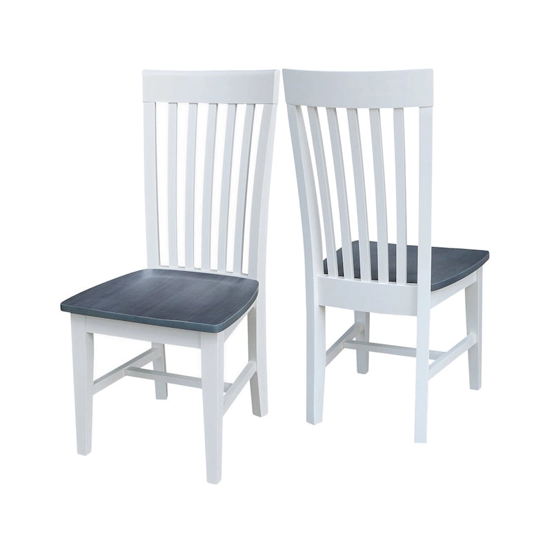 Chaises de salle à manger hautes de style Mission en bois massif, lot de 2