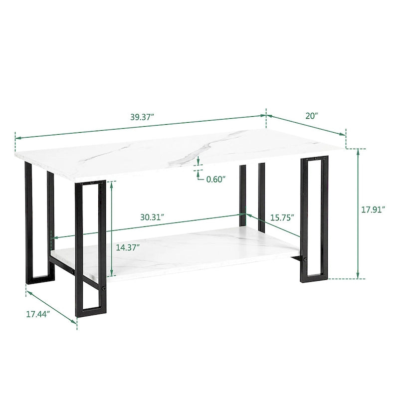 Table basse rectangulaire en MDF blanc, pieds dorés, plateau blanc, piètement en fer, idéale pour salle à manger, café ou restaurant.
