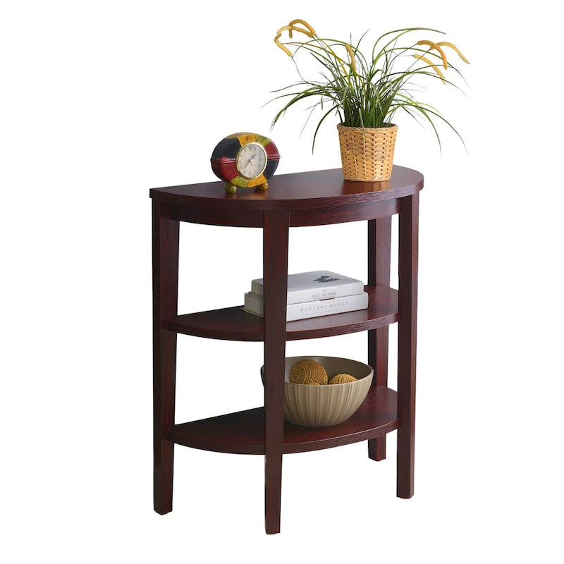 Console demi-cercle Newport de Convenience Concepts avec étagères