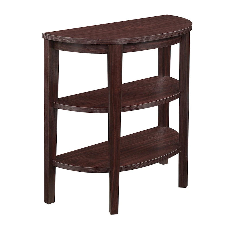 Console demi-cercle Newport de Convenience Concepts avec étagères