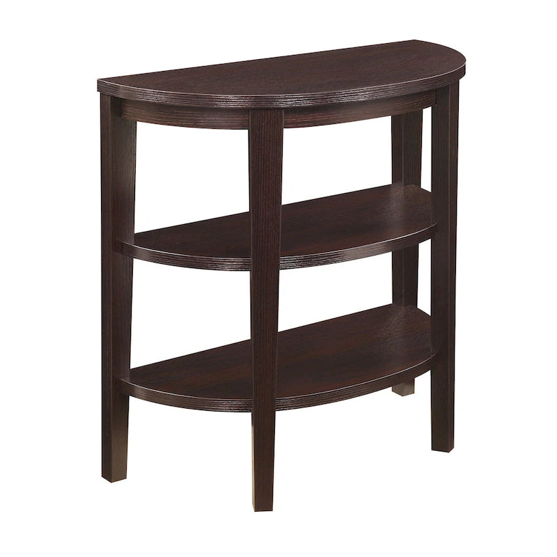 Console demi-cercle Newport de Convenience Concepts avec étagères