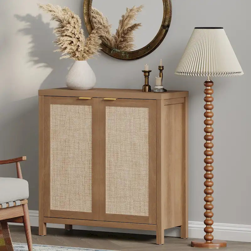 Buffet/meuble de rangement d'appoint en rotin SICOTAS avec 2 portes - Non disponible