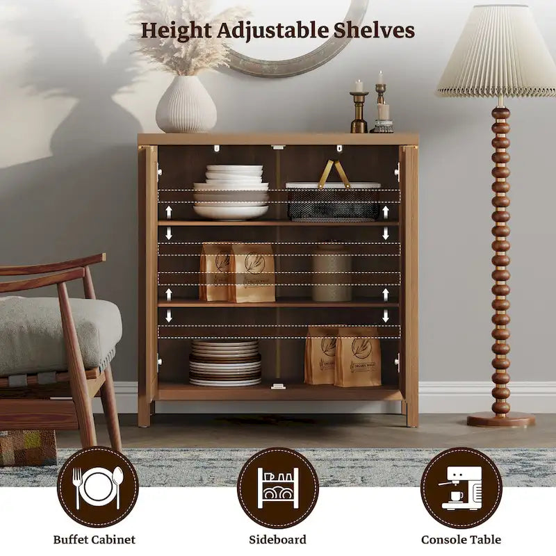 Buffet/meuble de rangement d'appoint en rotin SICOTAS avec 2 portes - Non disponible