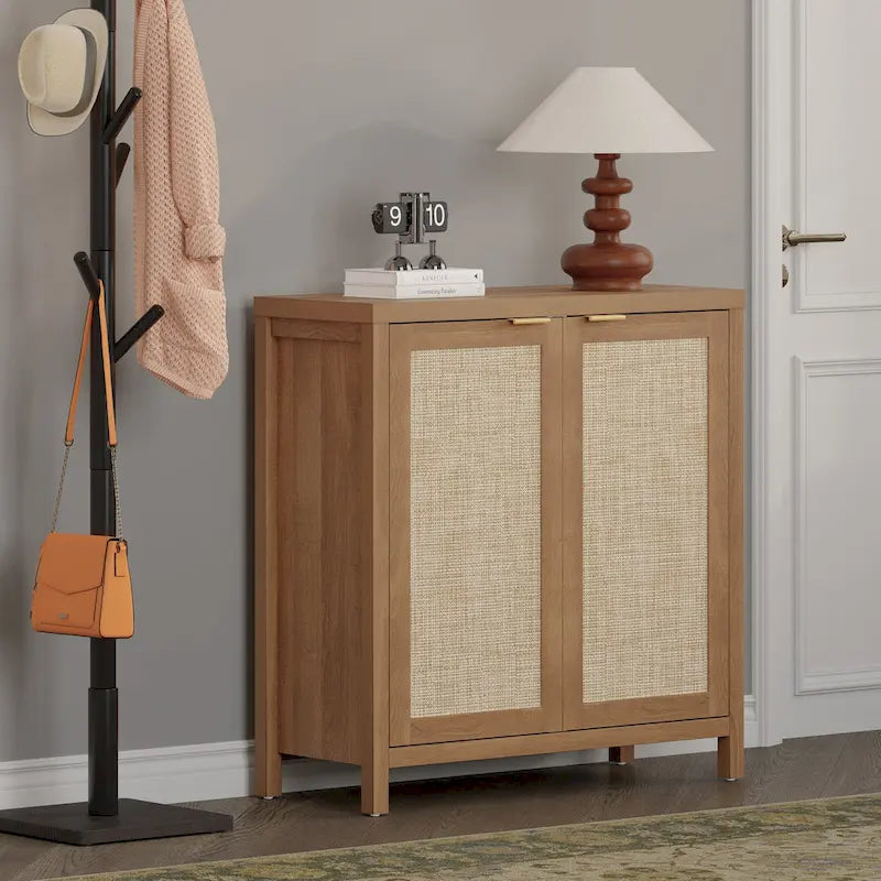 Buffet/meuble de rangement d'appoint en rotin SICOTAS avec 2 portes - Non disponible