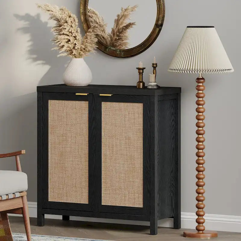 Buffet/meuble de rangement d'appoint en rotin SICOTAS avec 2 portes - Non disponible