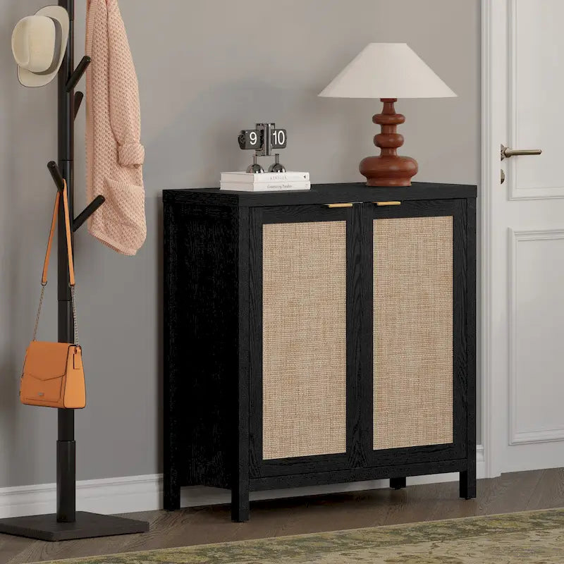 Buffet/meuble de rangement d'appoint en rotin SICOTAS avec 2 portes - Non disponible