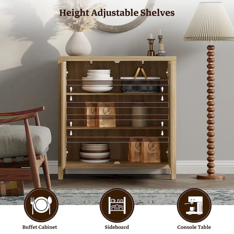 Buffet/meuble de rangement d'appoint en rotin SICOTAS avec 2 portes - Non disponible