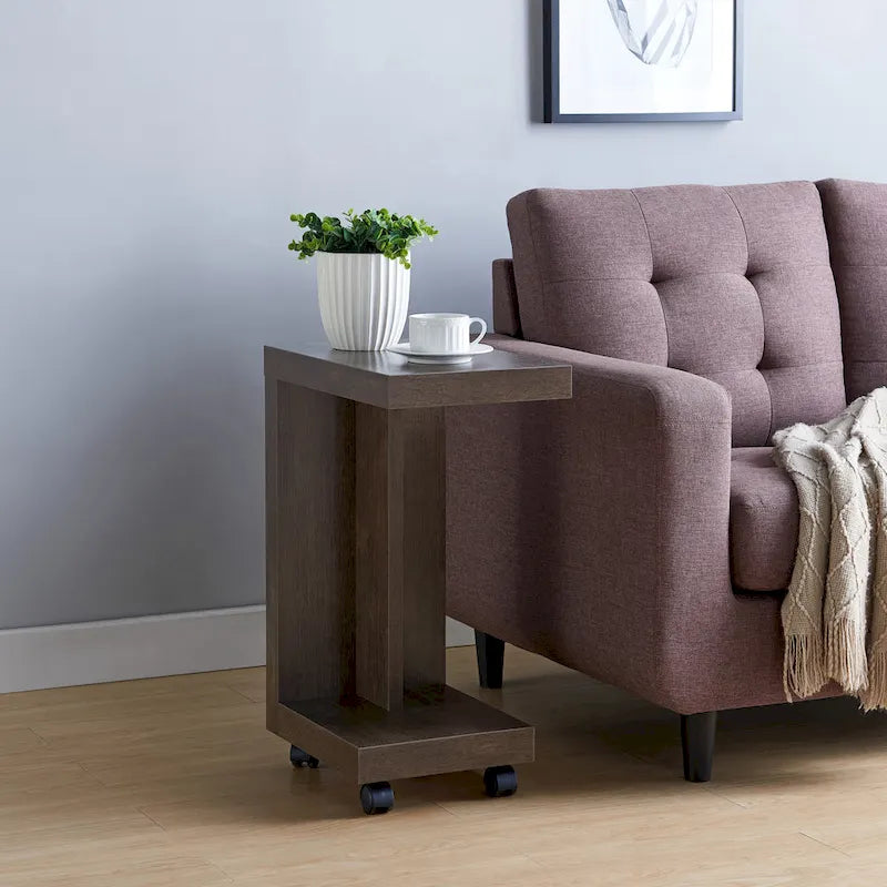 Table d'appoint mobile moderne Otis de 45,7 cm (18 pouces) à 1 étagère par Furniture of America