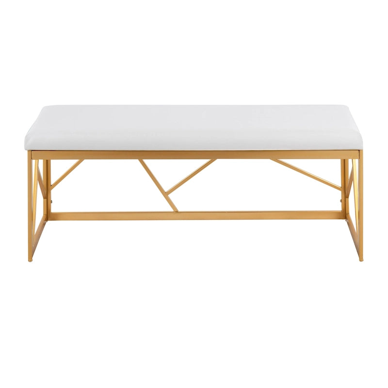 Banc rembourré en métal Silver Orchid Sala Glam