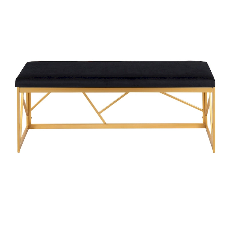 Banc rembourré en métal Silver Orchid Sala Glam