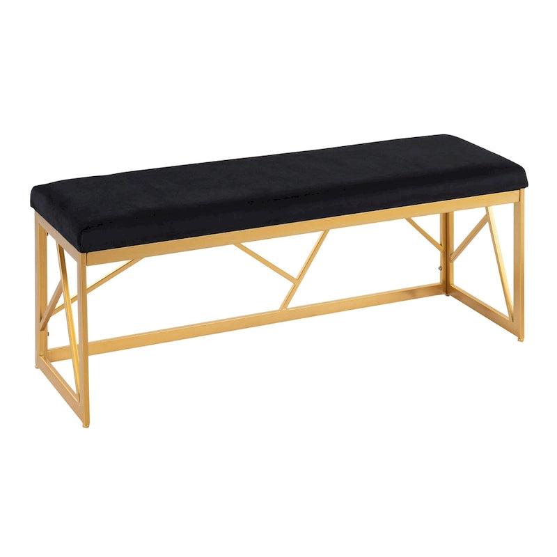 Silver Orchid Sala Glam Metal Upholstered Bench