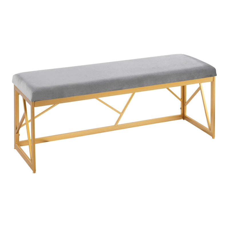 Banc rembourré en métal Silver Orchid Sala Glam