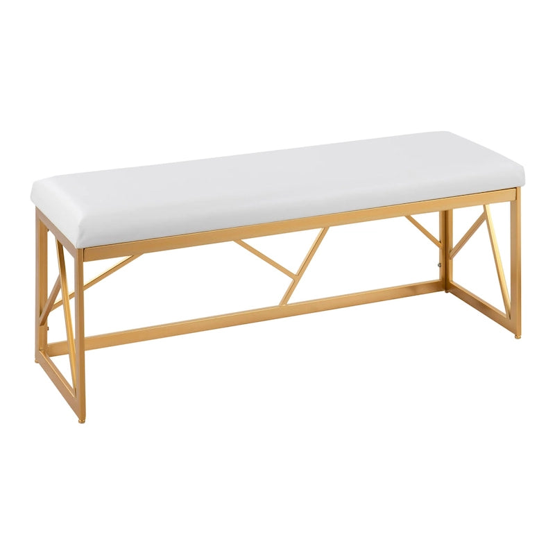 Banc rembourré en métal Silver Orchid Sala Glam