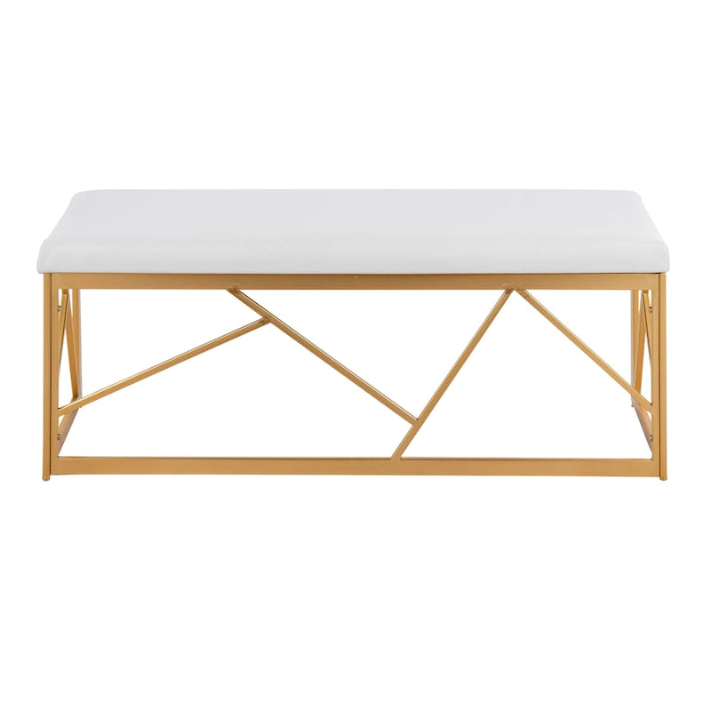 Banc rembourré en métal Silver Orchid Sala Glam
