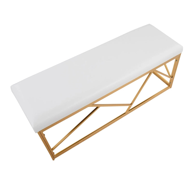 Banc rembourré en métal Silver Orchid Sala Glam