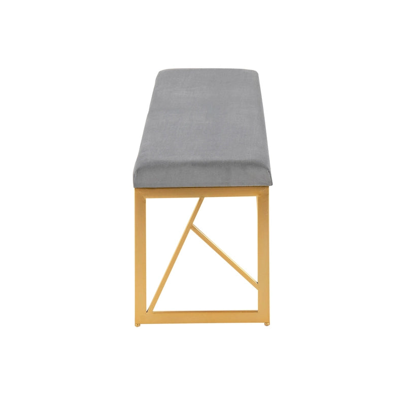Banc rembourré en métal Silver Orchid Sala Glam
