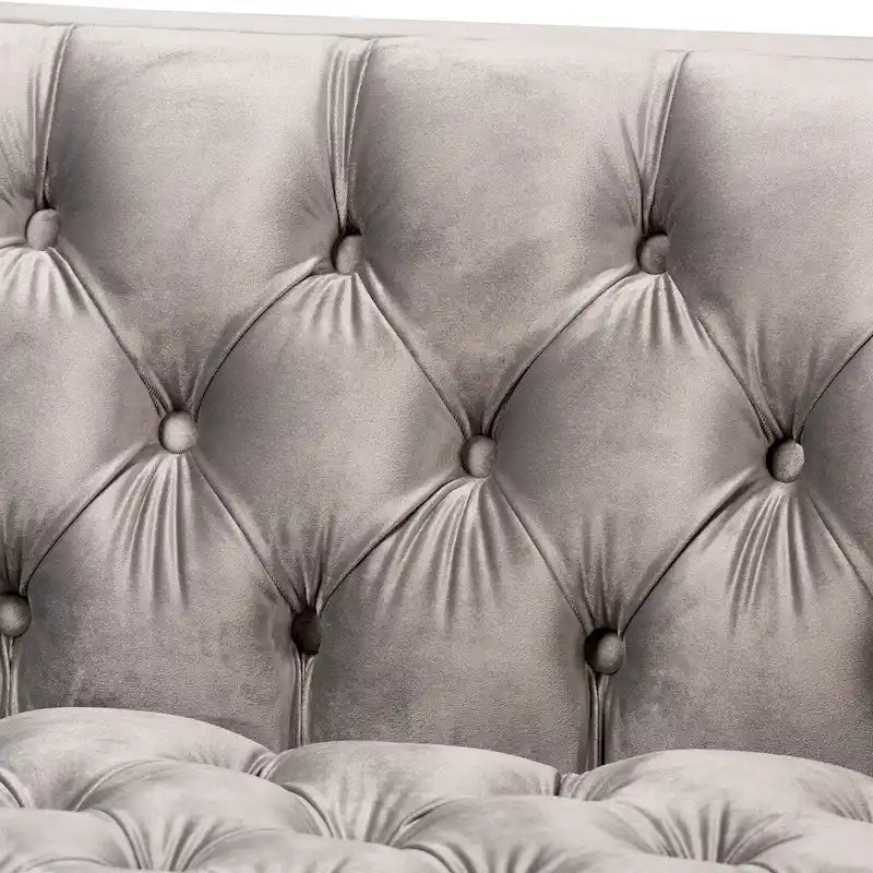 Ensemble canapé et fauteuil lounge 2 pièces en velours glamour et finitions dorées