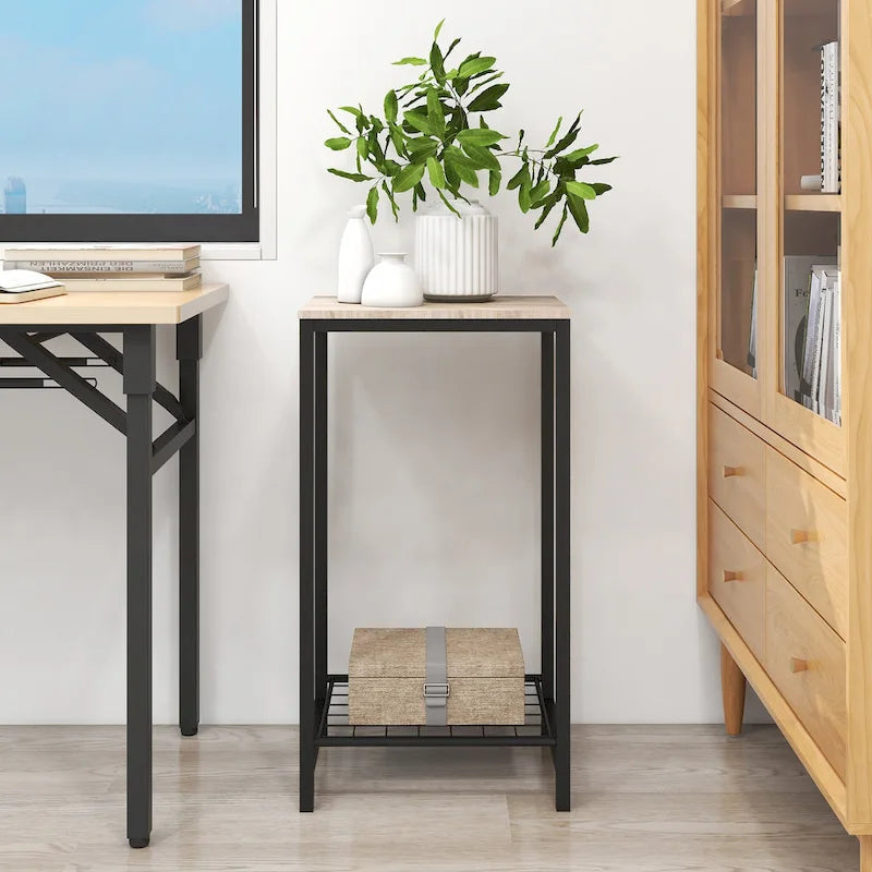 Table d'appoint à 2 niveaux pour salon