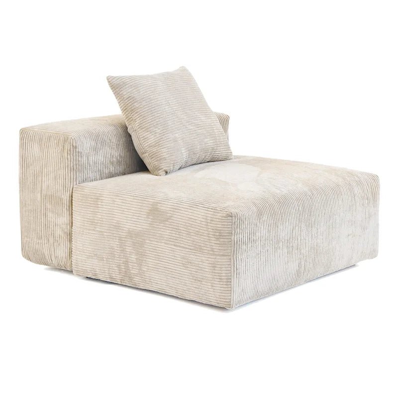 Canapé d'angle en velours côtelé 5 pièces en forme de L