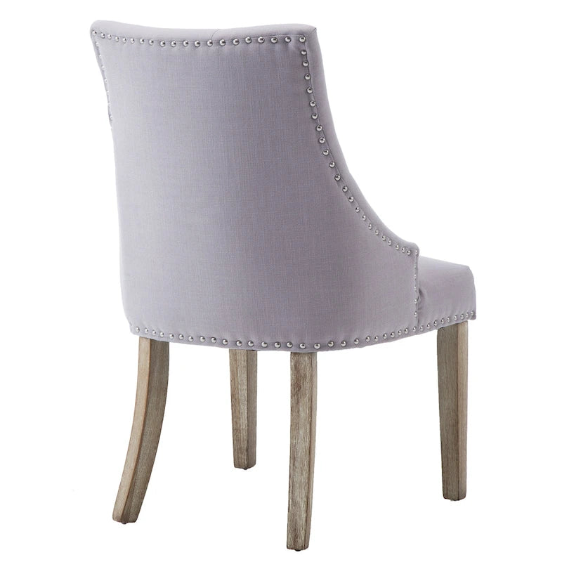 Chaises de salle à manger modernes du milieu du siècle, capitonnées avec garniture cloutée, ensemble de 2