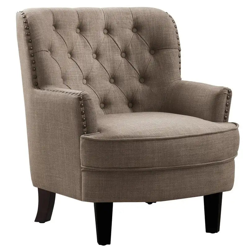 Fauteuil d'appoint Moser Bay Mignon en velours et lin, 76 cm de large, à oreilles capitonnées