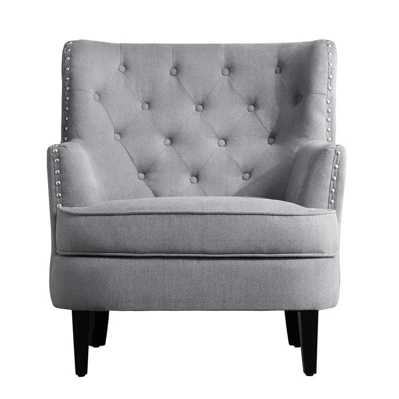 Fauteuil d'appoint Moser Bay Mignon en velours et lin, 76 cm de large, à oreilles capitonnées