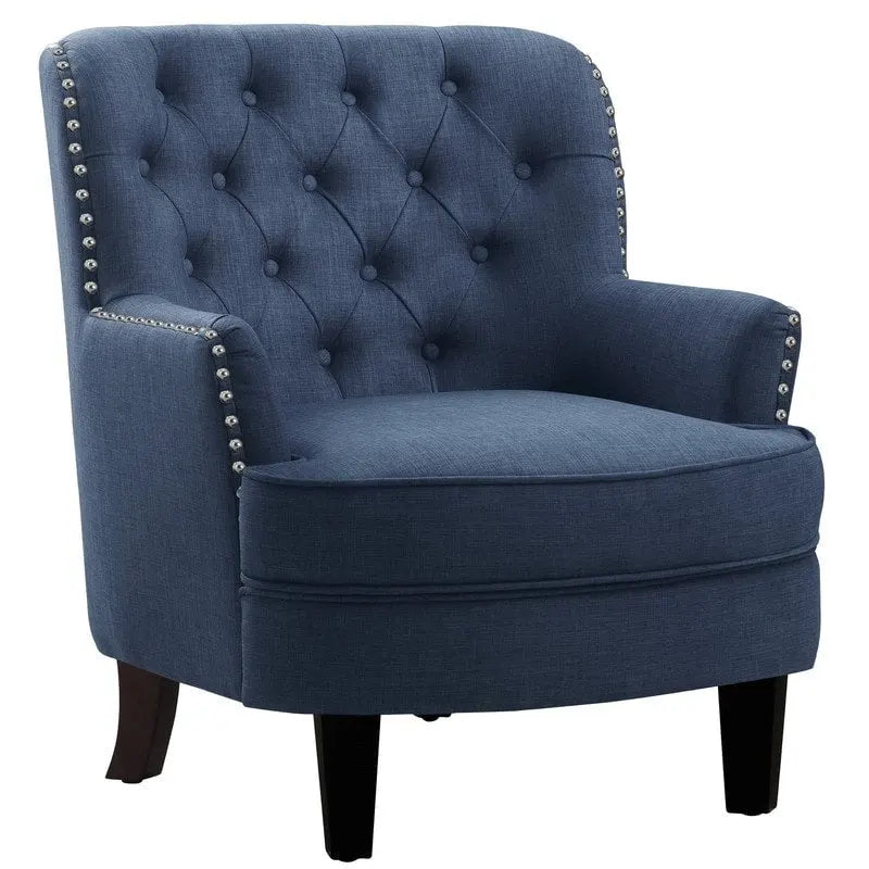 Fauteuil d'appoint Moser Bay Mignon en velours et lin, 76 cm de large, à oreilles capitonnées