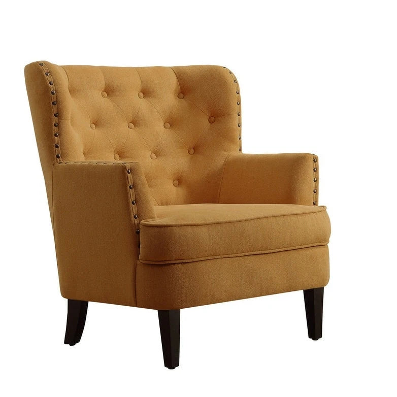 Fauteuil d'appoint Moser Bay Mignon en velours et lin, 76 cm de large, à oreilles capitonnées
