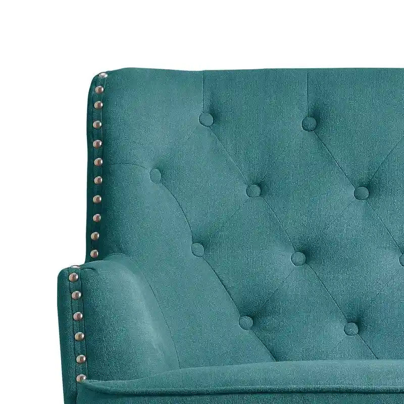Fauteuil d'appoint Moser Bay Mignon en velours et lin, 76 cm de large, à oreilles capitonnées