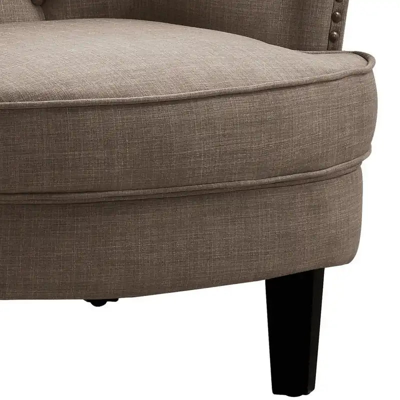 Fauteuil d'appoint Moser Bay Mignon en velours et lin, 76 cm de large, à oreilles capitonnées