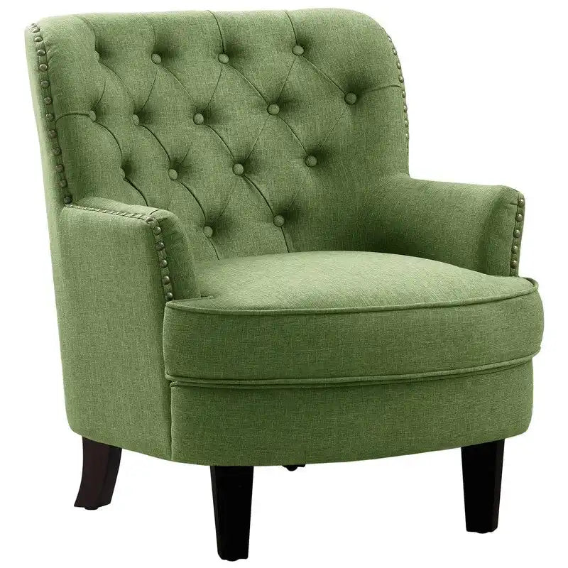 Fauteuil d'appoint Moser Bay Mignon en velours et lin, 76 cm de large, à oreilles capitonnées