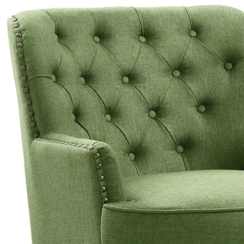 Fauteuil d'appoint Moser Bay Mignon en velours et lin, 76 cm de large, à oreilles capitonnées