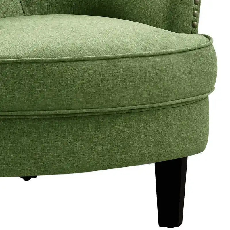 Fauteuil d'appoint Moser Bay Mignon en velours et lin, 76 cm de large, à oreilles capitonnées