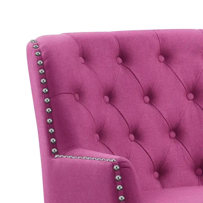 Fauteuil d'appoint Moser Bay Mignon en velours et lin, 76 cm de large, à oreilles capitonnées