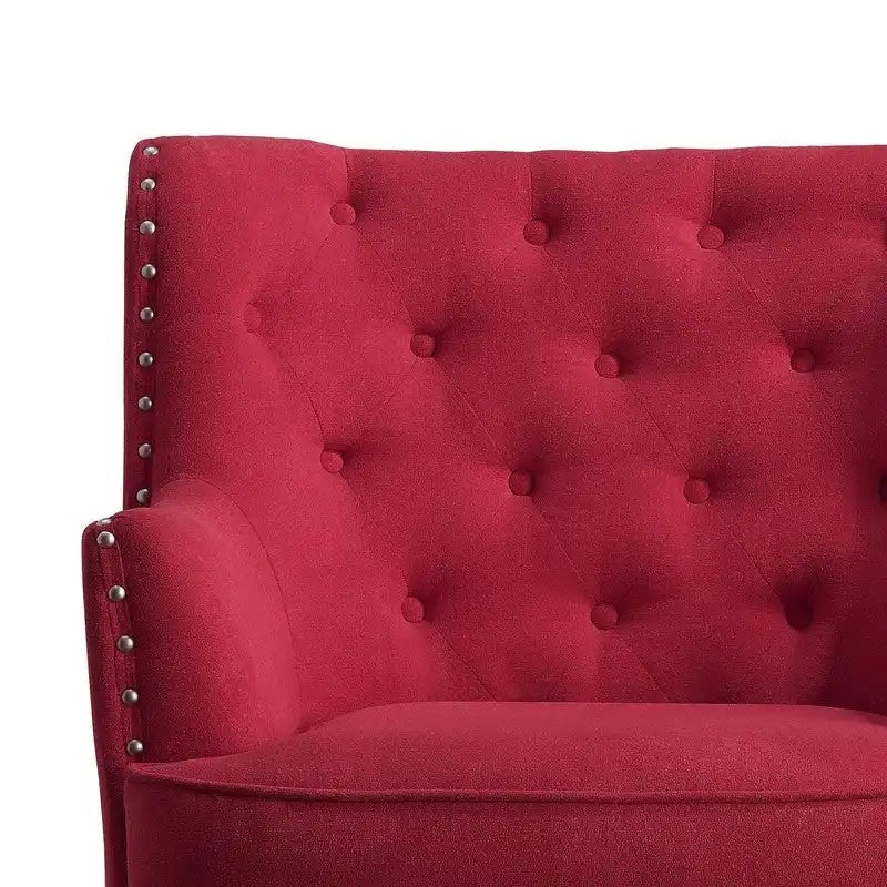 Fauteuil d'appoint Moser Bay Mignon en velours et lin, 76 cm de large, à oreilles capitonnées