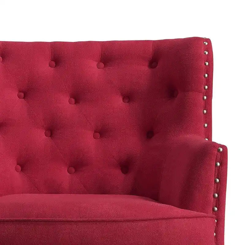 Fauteuil d'appoint Moser Bay Mignon en velours et lin, 76 cm de large, à oreilles capitonnées