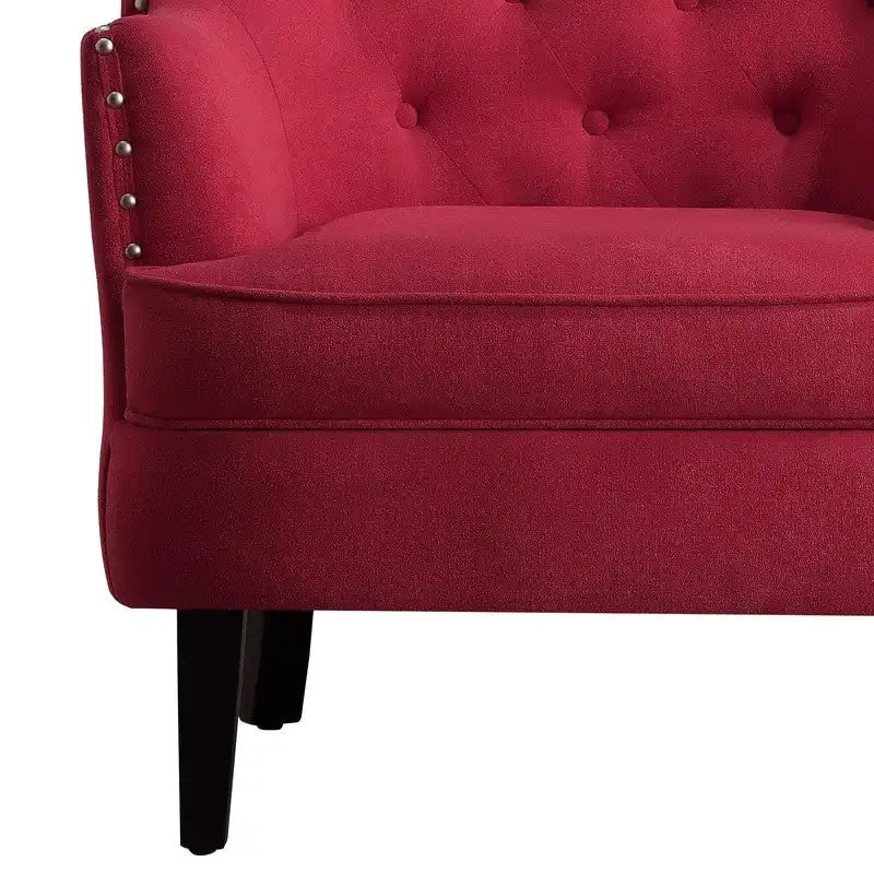 Fauteuil d'appoint Moser Bay Mignon en velours et lin, 76 cm de large, à oreilles capitonnées