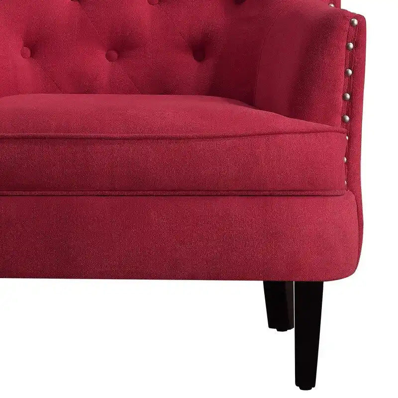 Fauteuil d'appoint Moser Bay Mignon en velours et lin, 76 cm de large, à oreilles capitonnées