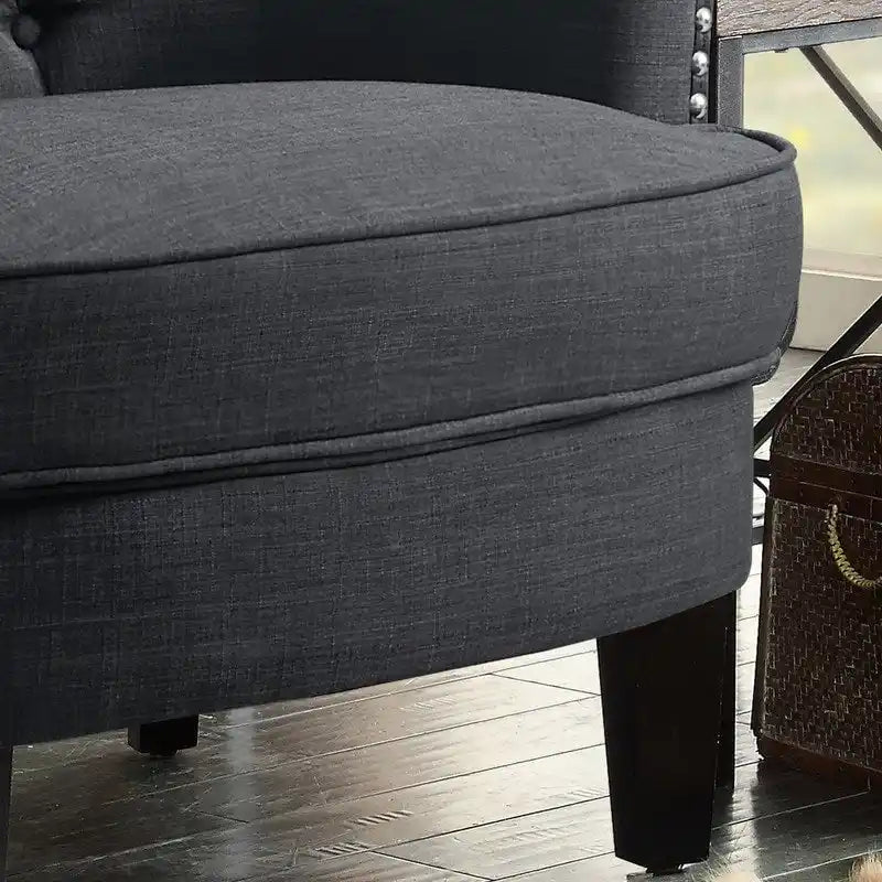 Fauteuil d'appoint Moser Bay Mignon en velours et lin, 76 cm de large, à oreilles capitonnées