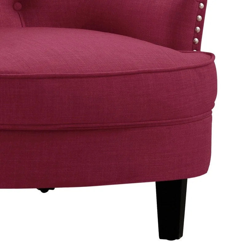 Fauteuil d'appoint Moser Bay Mignon en velours et lin, 76 cm de large, à oreilles capitonnées