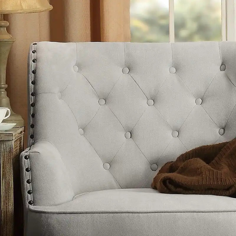 Fauteuil d'appoint Moser Bay Mignon en velours et lin, 76 cm de large, à oreilles capitonnées