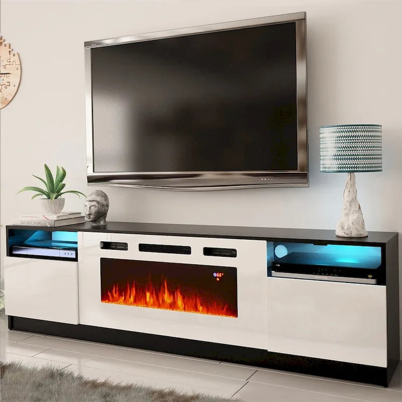 Meuble TV avec cheminée électrique Strick &amp; Bolton Amsden