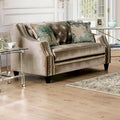 Canapé deux places rembourré en bois massif Vynn Transitional de Furniture of America